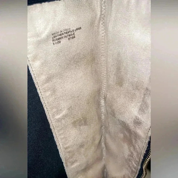 Micheal Kors black knee high gold zipper rubber sole leather riding boots 5.5 - Picture 6 of 6